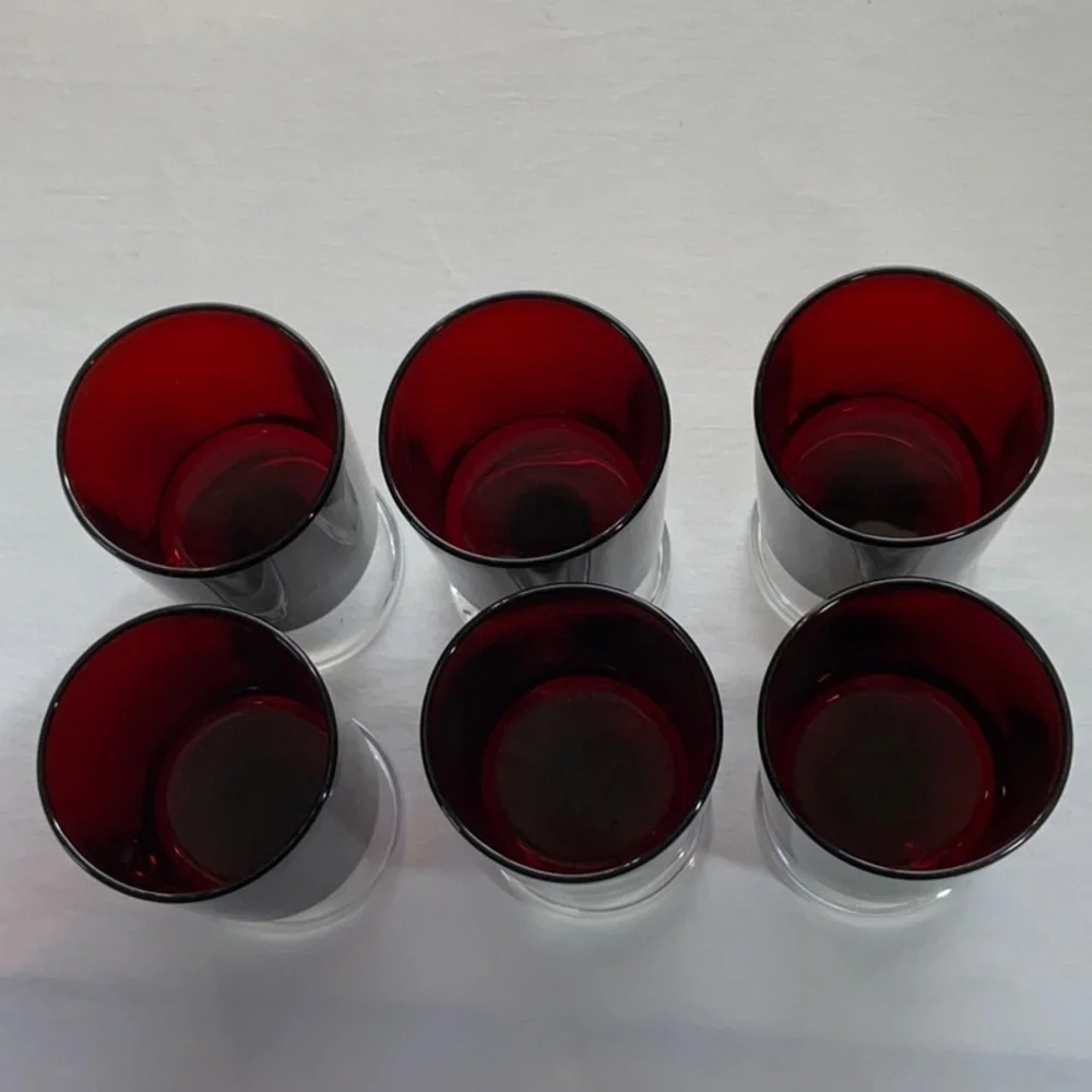 Arcoroc Luminarc France Ruby Red 4 oz. Juice Glasses Set of 6